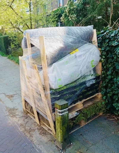Geleverde materialen op pallet