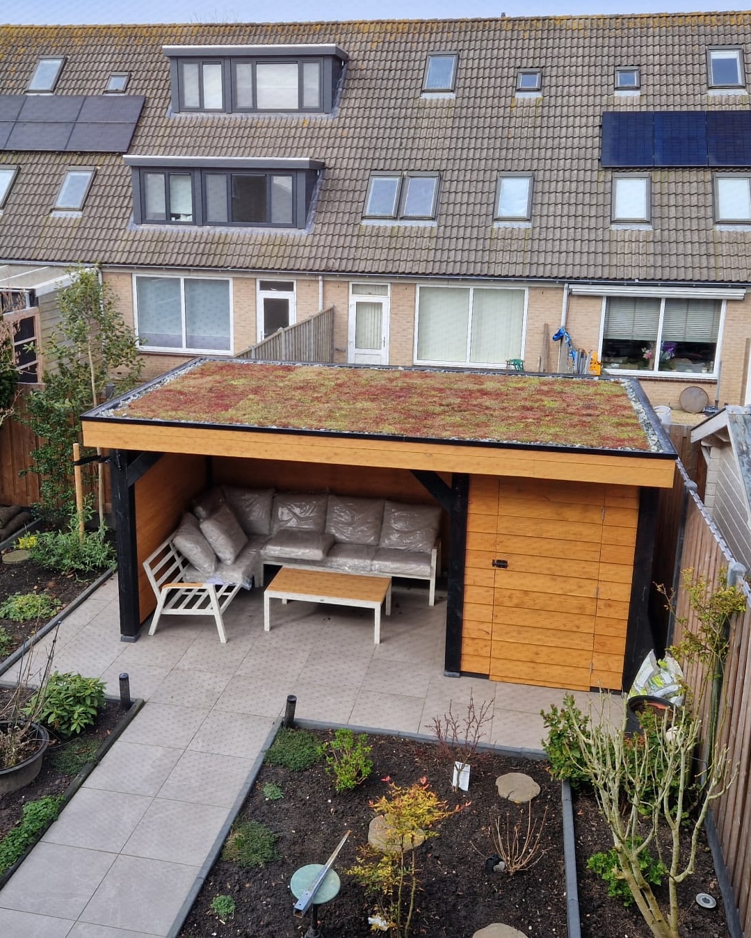 Sedumdak op veranda in Alkmaar