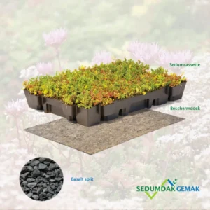 Lichtgewicht Sedumcassettepakket met basalt split